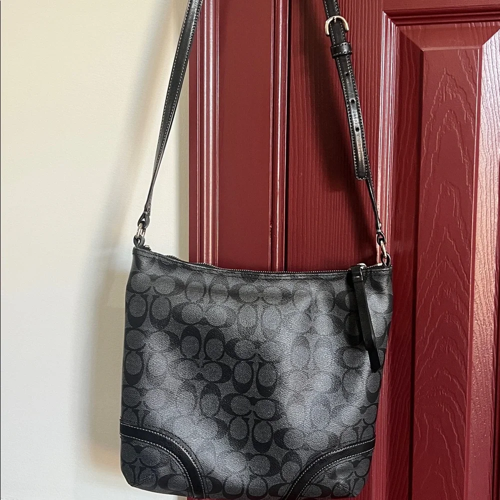 Coach Black Signature Canvas Crossbody Bag - Picture 3 of 5
